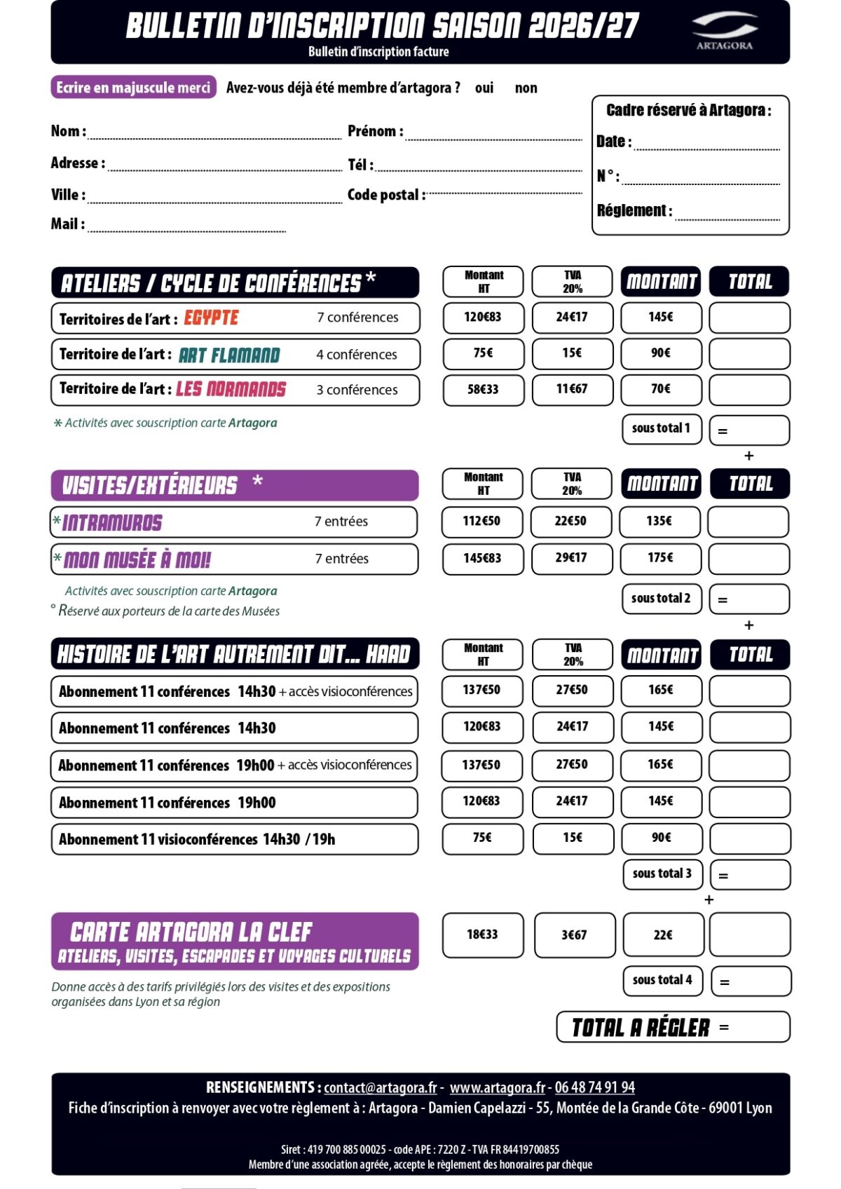 Bulletin d’inscription