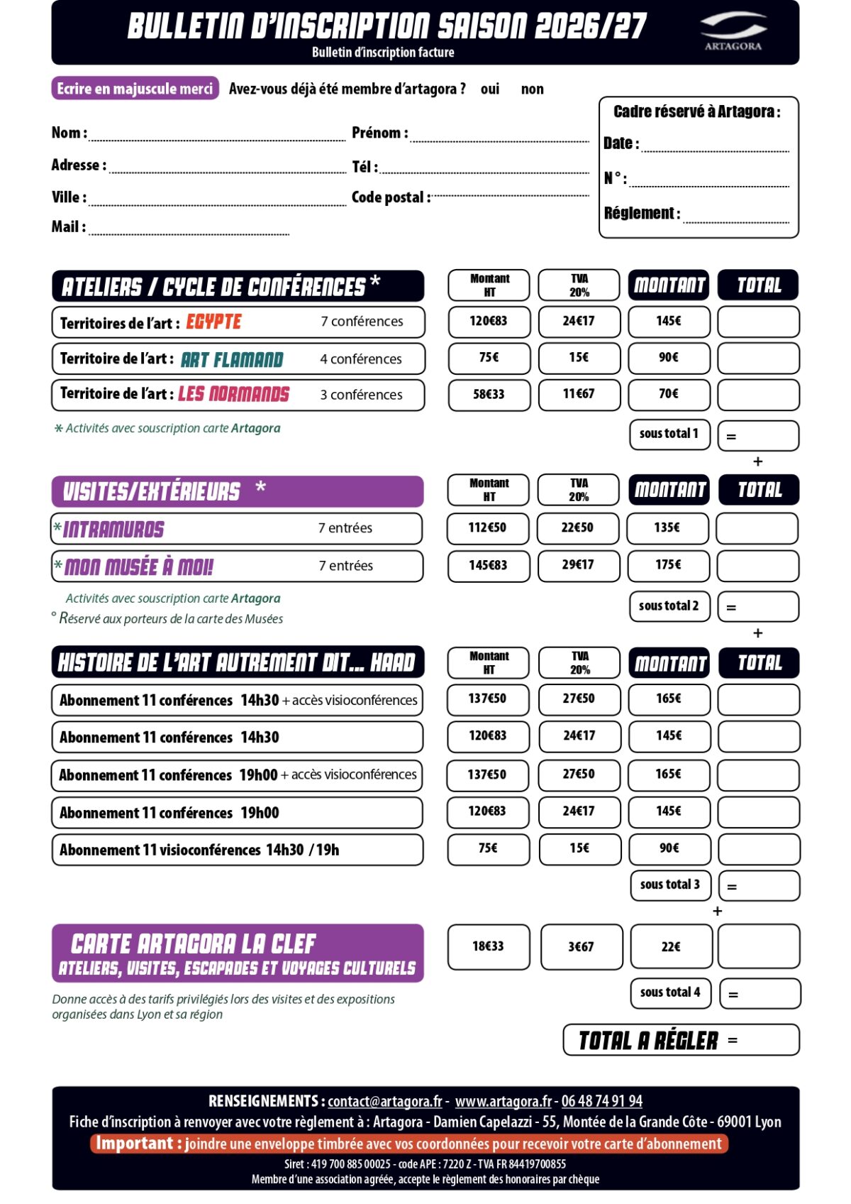 Bulletin d’inscription